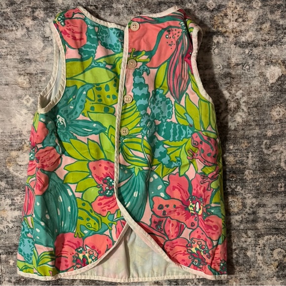 Lilly Pulitzer Girls Floral Top with matching bottom - Picture 3 of 4